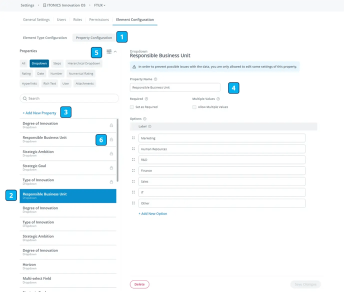 Property config