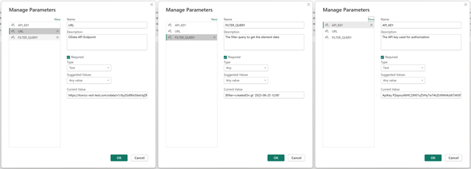 manage parameters